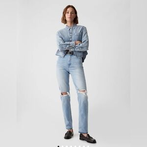 GAP High Rise Cheeky Straight Jeans 33/16 Tall Like New